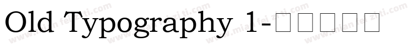 Old Typography 1字体转换